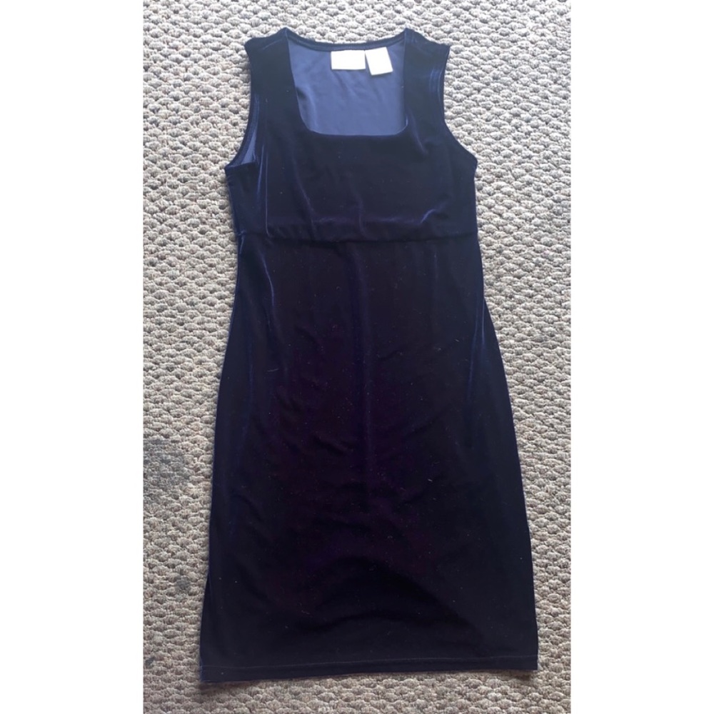 Kathie Lee Collection Dark Blue Velvet Dress